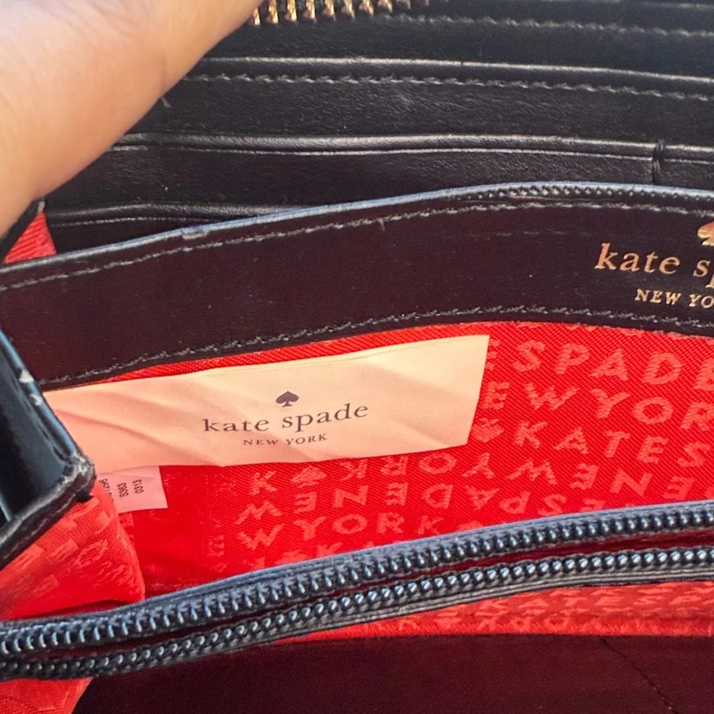 Kate Spade Black and Cream Polka Dot Wallet
